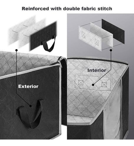 4 Unidades Organizador De Bolsas De Almacenamiento De Ropa Negro Lisa