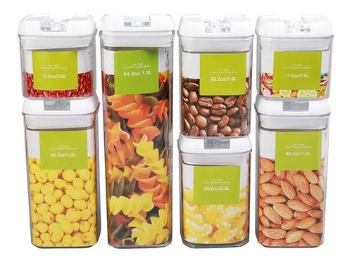 Pack De 7 Contenedores Para Alimentos Herméticos - Cukin Blanco