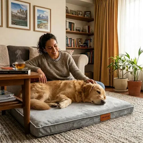 Cama Colchon Ortopedico Norplat 90cm Xxl - Perro Antiestres  Gris Claro Ortopédico