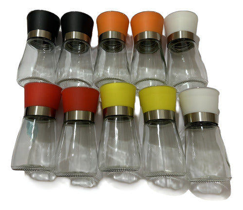 10 Saleros Y Pimenteros Molinillos P/ Sal Especies - Norplat Negro Rojo Naranja Amarillo Blanco