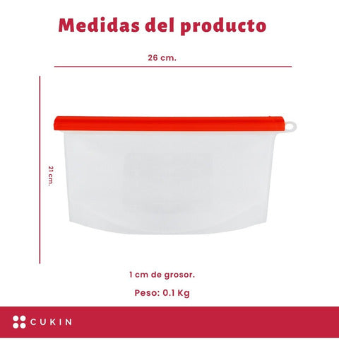 Bolsas De Silicona Reutilizable Con Cierre De 1500ml - Cukin Agua