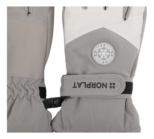Guantes Térmicos Invierno Ski Nieve Pantalla Táctil Norplat Gris Claro - M