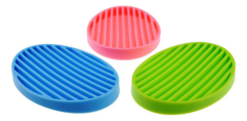 Jabonera De Silicona Para Baño, Bandeja Para Jabón - Norplat Azul
