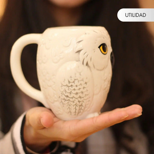 Norplat Tazon Buho 3d Ceramica 250ml Cafe Te Decorativo Blanco