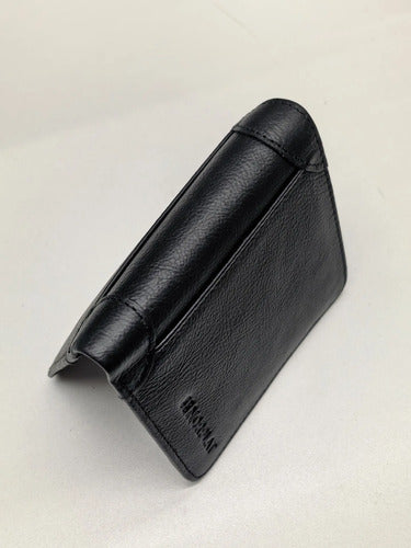 Billetera De Cuero Hombre Anti Rfid Anti Clonacion - Norplat Negro Liso