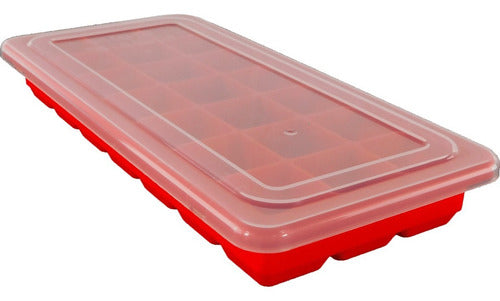 Cubetera De Silicona Para 21 Cubos De Hielo - Cukin Rojo