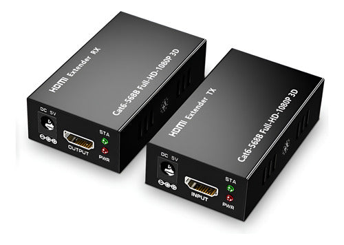 Extensor Hdmi 60 Metros Por Rj45 Cat5e/6e 1080p - Norplat Negro