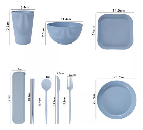 Juego Vajilla 36 Platos Plásticos Reutilizable Color Norplat