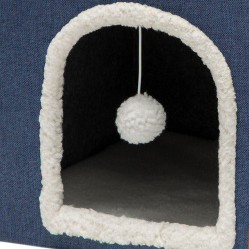 Cama Para Gatos Casa Plegable Gatos Perros Pequeños Norplat  Azul Marino