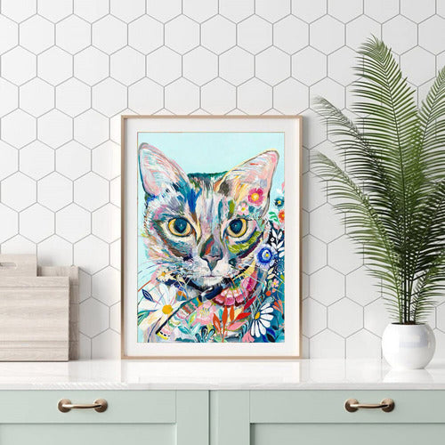 Bordado Pintura Diamante - 40x30cm Diseños Varios - Norplat Gato - Wa424