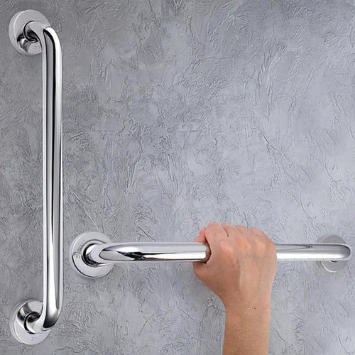 Pack 3 Manillas Barra De Seguridad Baño Wc Ducha - Norplat Plateado