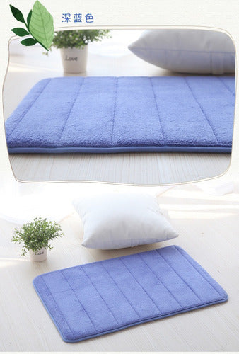 Alfombra Baño Engomado Antideslizante 60x40cm Suave Norplat - Celeste - Lisa