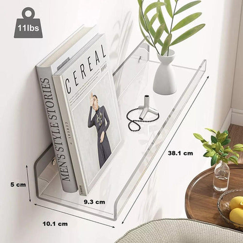 4 Repisas Estantes Flotantes Organizador Ps - Norplat Transparente