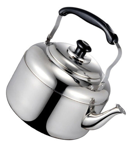 Tetera De Acero Inoxidable Cuello Cisne 5 Litros - Norplat Plateado