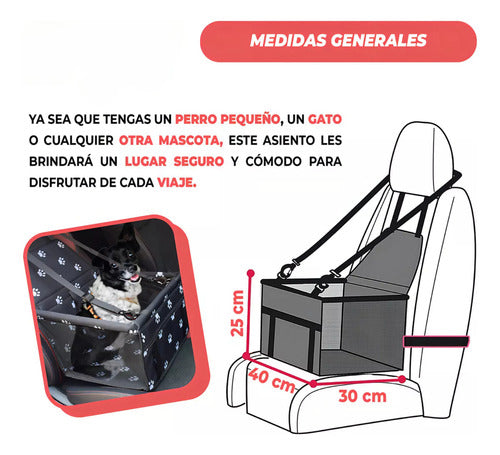 Norplat Asiento Auto Mascota Reforzado Plegable Seguridad Negro