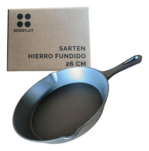 Sarten Hierro Fundido 25.5 Cm Fierro - Norplat Negro