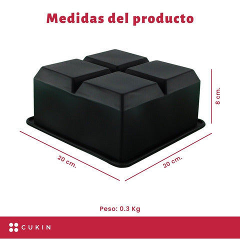 Molde De Silicona Para Cubos De Hielo 5cm - Cukin Negro