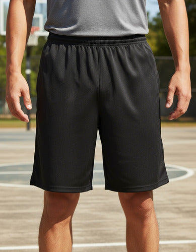 Shorts De Juego Hombre Futbol Deporte Elastico Liso Norplat Negro Lisa L