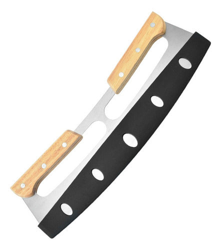 Cortador Pizza Profesional Doble Mango 35 Cm Premium Norplat Plateado