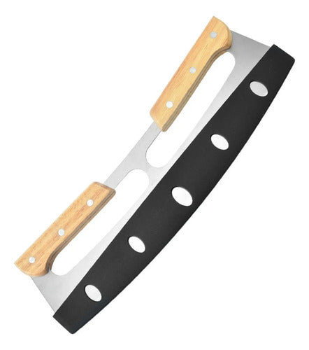 Cortador Pizza Profesional Doble Mango 35 Cm Premium Norplat Plateado
