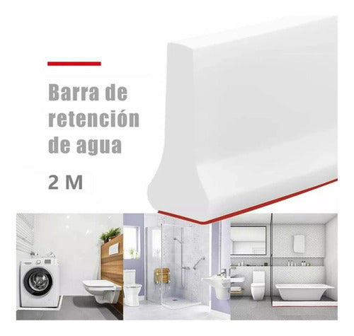 Barrera De Agua Tpe 2m Plegable Umbral De Baño - Norplat - Blanco