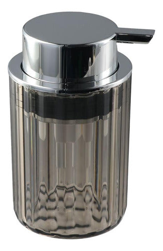 Jabonera Baño Con Dosificador Jabón Elegancia Hotel Norplat Gris Translúcido