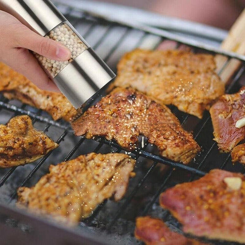 Pimentero Salero Molinillo Electrico Dispensador - Norplat Plateado