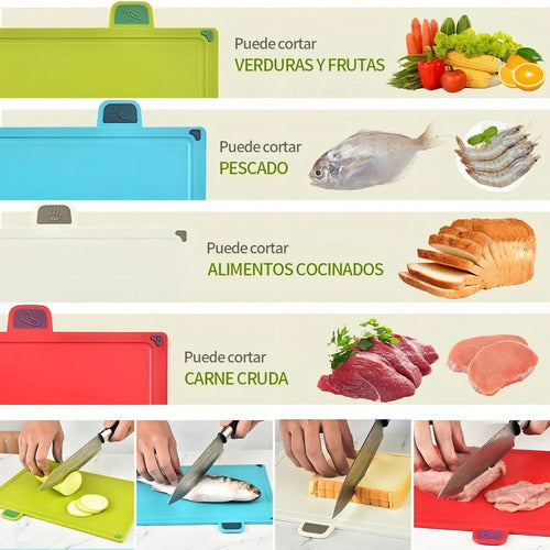 Tabla De Picar Norplat Con Pestañas Para Cocina 4 Unidades Lisa Multicolor