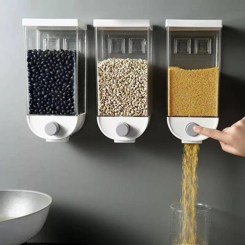 Dispensador Cereal Grano Dulce Frutos Secos Pared 1l Norplat Blanco