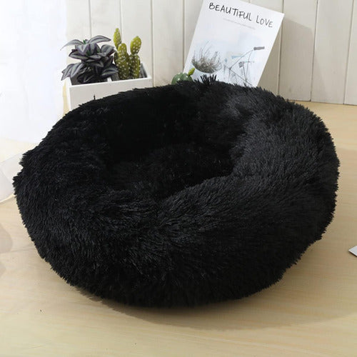 Cama Mascota Perro Grande Antiestres 110cm Talla Xxl Norplat Negro Liso