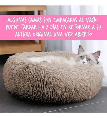 Cama Antiestrés Peluda Para Perros Y Gatos 60cm L Originales Arcoíris
