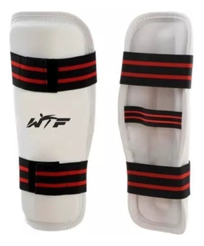 Canilleras Antebraceras Set X4 Artes Marciales Taekwondo Blanco M