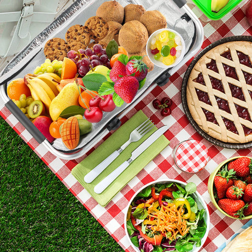 Cesta Bolso Cooler 30 Litros Térmico Plegable - Norplat Blanco Y Negro