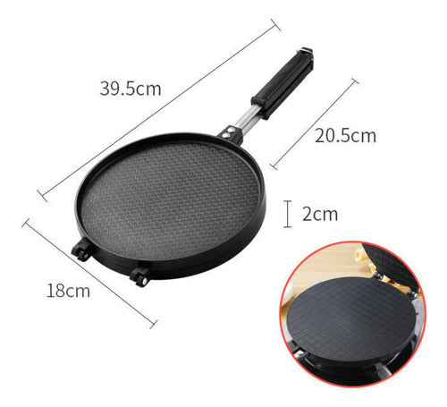 Sarten Para Barquillos 17 Cm Diametro Barquillo Fácil Cukin Negro - Barquillero Cuadrangular