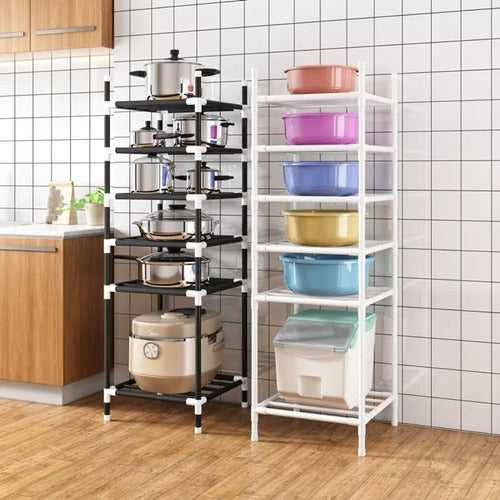 Organizador De Ollas Tapas Platero Secador Cocina 6 Niveles Blanco
