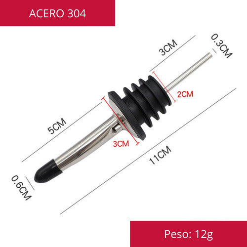 Set De 5 Picos Botella Bar Dispensador Vertedor Acero Pour