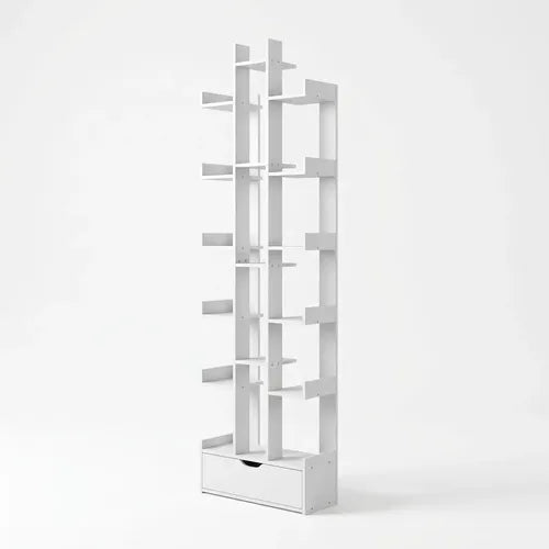 Estante Librero Norplat Madera - Estantería Niveles Y Cajón Blanco