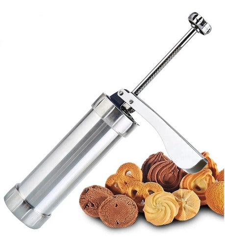 Maquina Para Hacer Galletas O Rellenar Churros Biscuit Maker Plateado