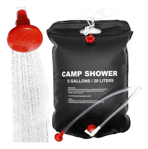 2 Ducha Portatil Recargable Norplat - Ducha Solar Baño 20lts Negro