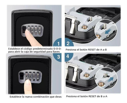 Caja Guarda Llave Con Clave Seguridad Colgante Muro Norplat Negro