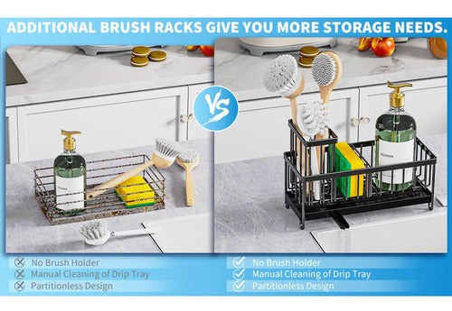 Porta Esponja Organizador Lavaplatos Escurridor - Norplat Negro