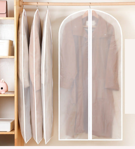5 Bolsas Transparentes Cubre Terno Colgar Closet 140x60 Cms Transparente