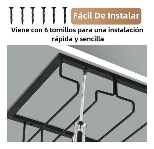 Estante Colgador De Copas - Copero 16 A 32 Copas - Norplat  Negro