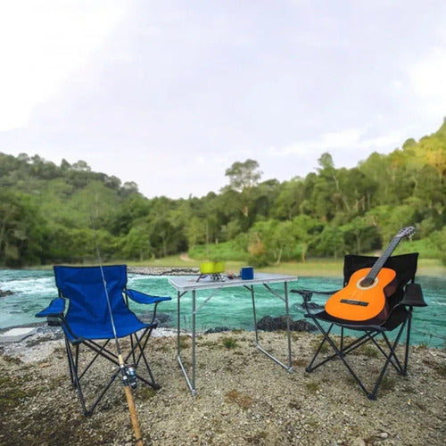 Silla Plegable De Playa Camping Pesca Picnic Playa - Norplat Azul Oscuro
