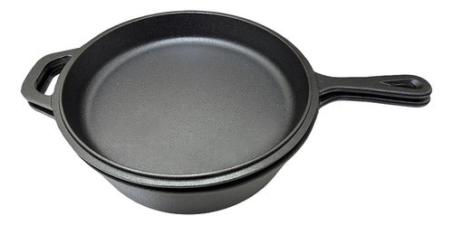 Cacerola + Sartén De Hierro Fundido - Dutch Oven Ø26cmx12 Negro