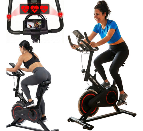 Bicicleta Estatica Norplat S4k Spinning Fitness Volante 4kg Negro