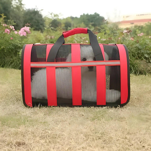 Bolso Transporte Mascota Norplat - Transportador Perro Gato Rojo