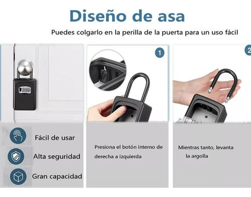 Caja Guarda Llave Con Clave Seguridad Colgante Muro Norplat Negro