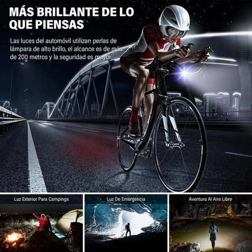 Luces Delanteras Y Traseras Para Lluvia Bicicleta - Norplat Negro