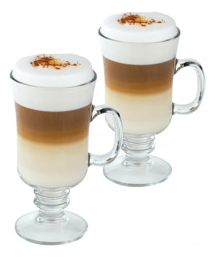 Set 6 Tazas Para Capuchino Café Té Vidrio 250ml Cappuccino Transparente Capuchino